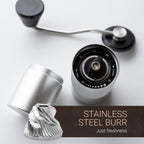 Manual Coffee Grinder by Alpaca Ventures - Stainless Steel Conical Burr Coffee Grinder Manual with Adjustable Setting Double Bearing Hand Espresso Grinder Perfect for Home, Office and Camping