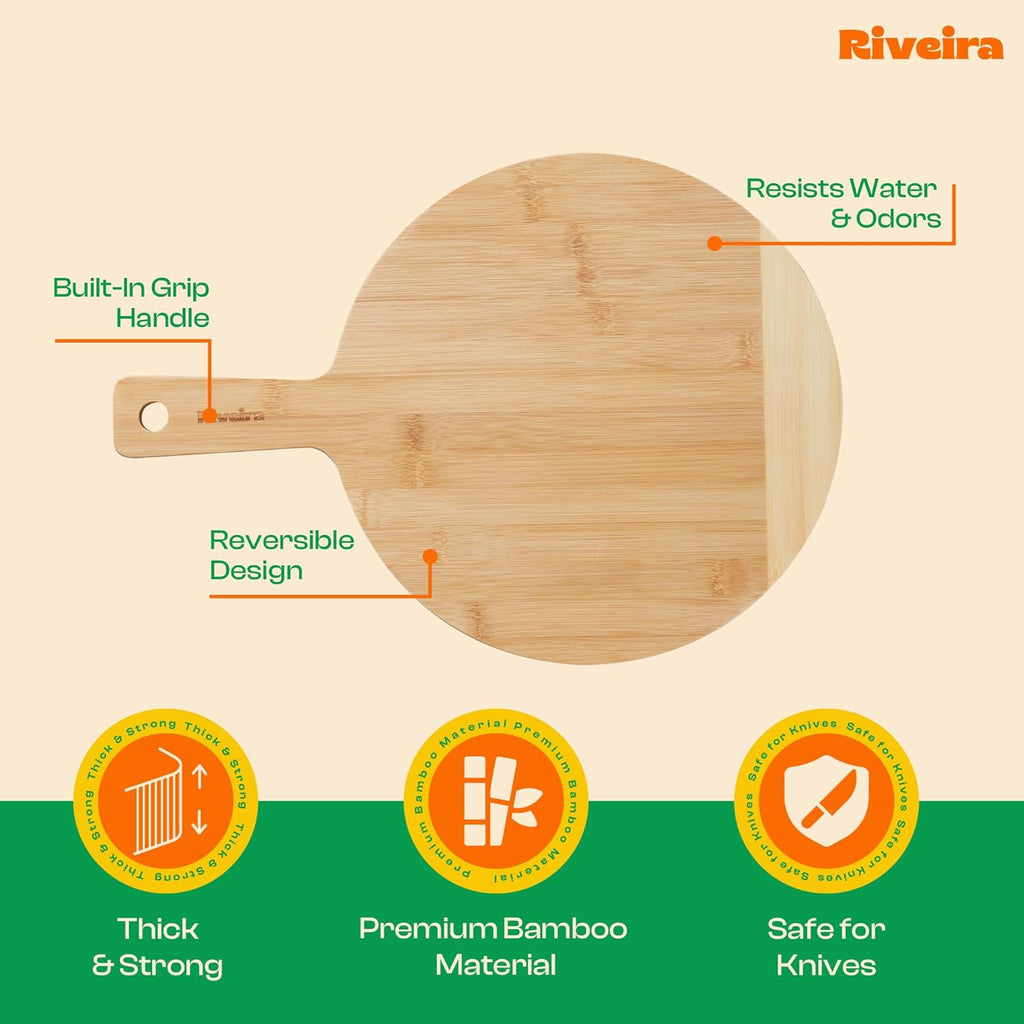 Riveira Two Tone Bamboo Wood Cutting Board – Gourmet Bamboo Grandeur: 17 x 12 Wooden Cutting Board – Wooden Cutting Boards For Kitchen Decorative – Innovative Juice Grooves Wooden Chopping Board