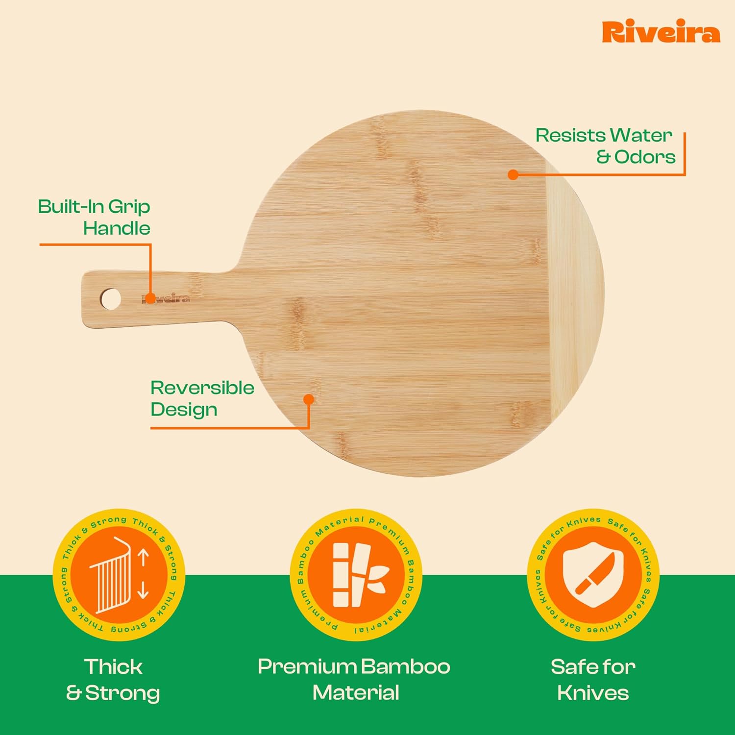 Riveira Two Tone Bamboo Wood Cutting Board – Gourmet Bamboo Grandeur: 17 x 12 Wooden Cutting Board – Wooden Cutting Boards For Kitchen Decorative – Innovative Juice Grooves Wooden Chopping Board