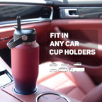 40oz Water Bottle with Powder Coated, Fit in Any Car Cup Holder, Water Bottle with Straw Lids, Stainless Steel Insulated Water Flask Double Wall Leak-proof BPA Free to Keep Cold&Hot