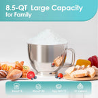 Kitchen in the box Stand Mixer, 900W 8.5QT Kitchen Electric Mixer, 6-Speed Large Capacity Food Mixer for Home Cooks with Egg Whisk, Dough Hook & Flat Beater (Blue)