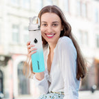 SENDESTAR Stainless Steel Wide Mouth Water Bottle 24oz Double Wall Vacuum Insulated Leak Proof Bottle with New Flex Straw Lid & Spout Lid