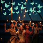 SAOROPEB Glow in The Dark 3D Butterfly 24 Pcs 3 Sizes, Luminous Butterfly Stickers for Ceiling or Wall, Glow in The Dark Party Supplies, Removable Luminous Stickers for Kids Babys Nursery (Green)