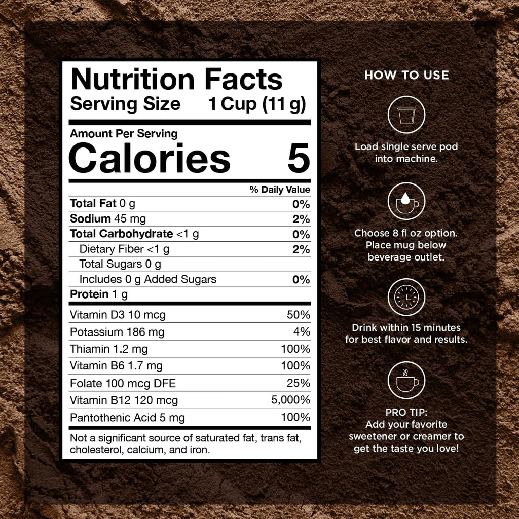 VitaCup Focus Mushroom Coffee Pods, Vanilla Flavored Coffee with Chaga, Lion’s Mane, Vitamins, Medium Dark Roast Arabica Beans, Recyclable Single Serve Pods Compatible with Keurig K-Cup Brewers, 16 Ct