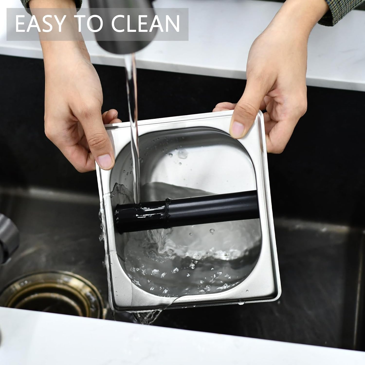 Espresso Knock Box, Stainless Steel Coffee Knock Box Large Capacity Coffee Pucks Container Espresso Machine Tool for Coffee Ground (Small)