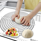 32x24" Extra Large Dough Mat Silicone Baking Mats for Rolling Pastry,Kneading Sourdough Bread Baking Supplies Black