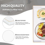 MAONAME White Decorative Tray for Coffee Table, Modern Serving Tray with Handles, Plastic Rectangular Tea Tray for Ottoman, Bathroom Decor, 15.8” X 10.2” x1.4