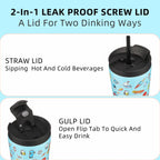 BJPKPK 22oz Insulated Tumbler With lid And Straw Stainless Steel Tumblers Travel Coffee Mug Reusable Thermal Cup,Playground