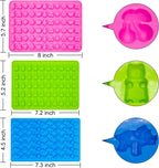 Gummy Candy Molds - Silicone Gummy Bear/Dinosaur/Fruit Snack Molds for Kids With 2pcs Dropper,Non-stick and Bpa Free for Mini Candy Chocolate Gummies Baking