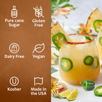 Syruvia Spicy Margarita Mix Syrup For Drinks 25.4 Oz. - Kosher & Gluten Free, No Coloring, Perfect for Drinks, Soda, Shakes, Desserts, and More.