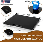 Appliance Sliders for Kitchen Appliances Sliding Tray for Coffee Maker, Espresso Machines, Mixers Sturdy Kitchen Aid Sliders for Mixer -Duty Equipment with Rubber Wheels - 13" x 14" (Black