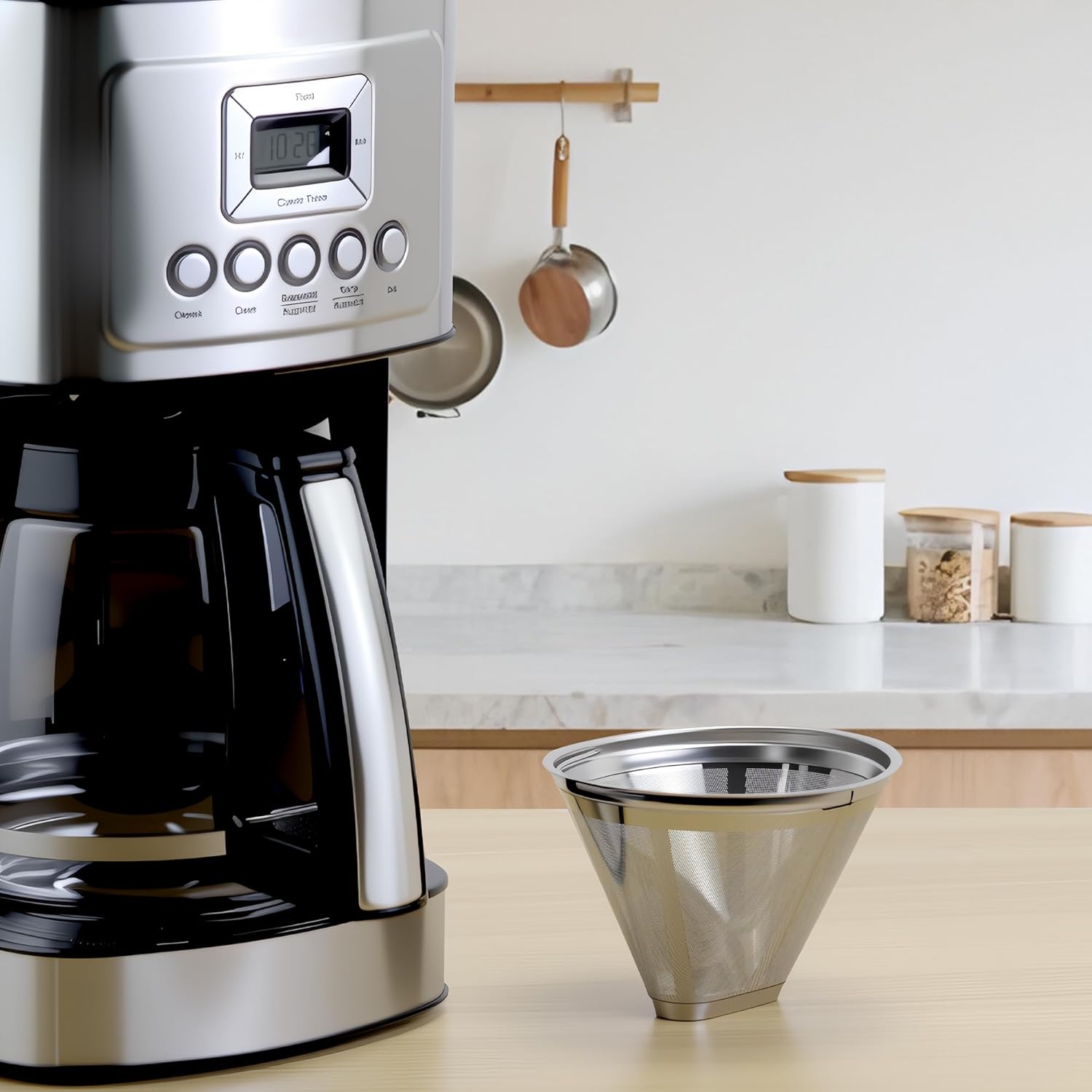 Coffee Filter Compatible with Cuisinart Coffee Maker, Permanent Stainless Cone Filter for Cuisinart DCC 1200P1 3200NAS 3400NAS