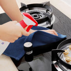 Homaxy 100% Cotton Waffle Weave Kitchen Dish Towels, Ultra Soft Absorbent Quick Drying Cleaning Towel, 13 x 28 Inches, 4-Pack, Navy Blue