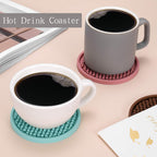 ME.FAN Silicone Coasters [6 Pack] Thickened Drink Coasters with Holder - Cup Mat - Non-Slip, Non-stick, Stay Put, Deep Tray - Prevents Furniture and Tabletop Damages(Peppermint Green)