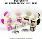 200 Count Fanativita K Cup Filters Disposable with Genius Lid Design, Fit All Reusable K Cups for Keurig (Unbleached)