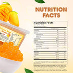 Fanale Mango Popping Boba Pearls, Vegan, Non GMO, Gluten Free, Fat Free, Perfect for Bubble Tea, Smoothies, Ice Cream, Desserts, and Beverages.