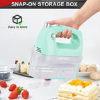 Lord Eagle Hand Mixer Electric 400W, 5 Speed handheld Mixer, 5 Stainless Steel Accessories for Baking Cake Egg Cream Food Beater, Turbo Boost/Self-Control Speed + Eject Button