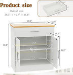 Vongrasig Sideboard Buffet with Storage, Modern Kitchen Storage Cabinet with 1 Drawer and 2 Doors, Wood Coffee Bar Buffet Table for Kitchen, Dining Room, White