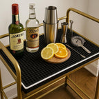 Highball & Chaser Premium Bar Mat for Countertop, Coffee Mat, Dish Drying mat, 18 in x 12in Durable and Stylish Service Cocktail Bar Mat/Espresso mat for Spills, Bars, Restaurants, Coffee Counter Mat