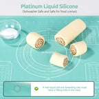 U-Taste Liquid Silicone Pastry Mat: 16"x20" Food-Grade Non-Stick Dough Rolling Baking Sheet, Non Slip for Kneading, Making Pizza, Fondant, Pie Crust with Clear Measurement and Raised Edges (Aqua Sky)
