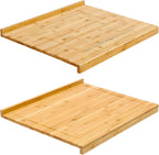 Vesici Reversible Pastry Board with Lip for Rolling Dough Large Wooden Cutting Chopping Kneading Board with Engraved Measurements for Counter Table Top Kitchen(Wood,24 x 22.8 x 1.5 Inch)