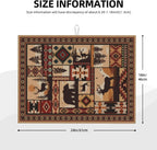 Western Wildlife Geometric Dish Drying Mat for Kitchen Counter, Absorbent Microfiber Washable Drying Pad for Dishes, Absorption, Foldable, Decorative Rustic Kitchen Mat for Sink, Home Decor, 18" x 24"