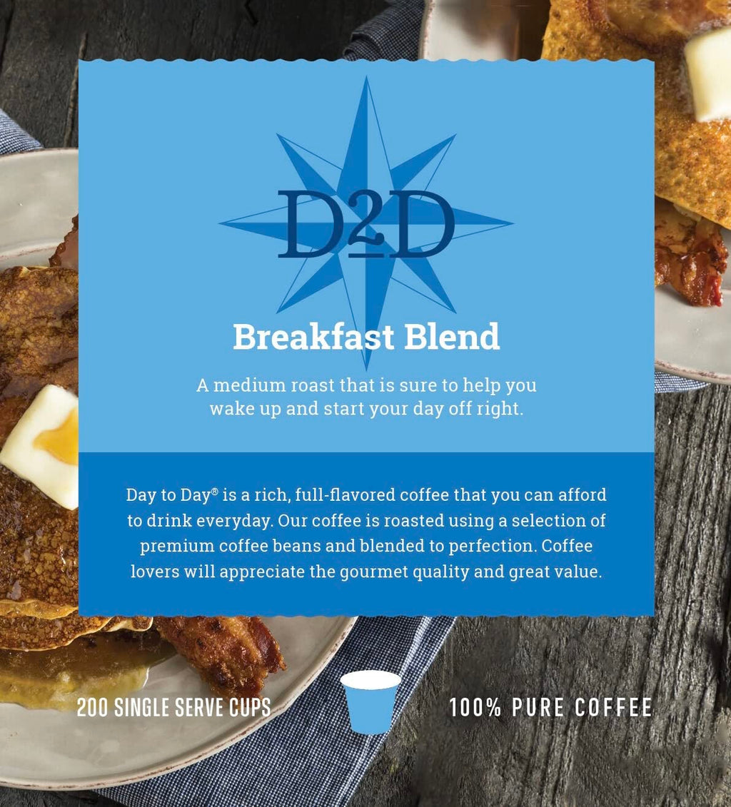 Day To Day 200-Count Breakfast Blend Medium Roast Single Serve Coffee Pods for K-Cup Keurig Brewer