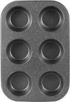 Muffin Cupcake Pan, Muffin Tins Nonstick 6, Muffin Top Cookie Cheese Cake Pan for Baking, Toast Oven Baking Supplies Small Cake Pans Muffin Cups Non Stick