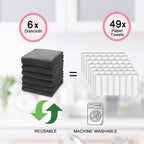 kimteny 13x28 Inches Kitchen Cloth Dish Towels, 400 GSM Premium Dishcloths, Super Absorbent Coral Velvet Microfiber Cleaning Cloths, Fast Drying Rags for Washing Dishes (6 Pack, Dark Grey)