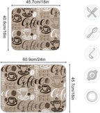 Brown Coffee Dish Drying Mat - 18 x 24 Inch, High Absorbent Reversible Microfiber Coffee Bean Dish Rack Pad