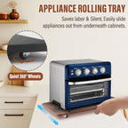 360° Appliance Slider Sliding Tray, Coffee Maker Rolling Tray for Counter Under Cabinet Coffee Pot Mat for Espresso Machine, Toaster, Air Fryer, Quiet Wheels, Black (Large 15.7"×13")