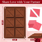 Webake Square Break-Apart Chocolate Mold, 2 Pack Silicone Conversation Chocolate Molds, Romantic Couples Chocolate Mold