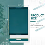 MAONAME Teal Serving Tray with Handles, Modern Decorative Tray for Coffee Table, Plastic Rectangular Trays for Ottoman, Bathroom, Decor, 15.8” x 10.2” x1.4