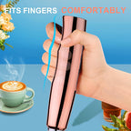 YUSWKO Rose Gold Handheld Milk Frother Wand for Coffee, Rechargeable Electric Whisk with 3 Heads 3 Speeds Drink Mixer Coffee Frother For Latte, Cappuccino, Hot Chocolate, Egg