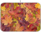 Colorful Autumn Maple Leaves Dish Drying Mat for Kitchen Counter Fall Drying Mat 18 x 24 Inch with Absorbent Reversible Microfiber Dish Drying Pad Dish Rack Drainer Mats for Coffee Bar