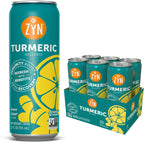 ZYN Turmeric Wellness Drink (6 Pack), Lemon Ginger Flavored Turmeric Curcumin Drink with Black Pepper, No Added Sugar, Low Carb & Low Calorie Drink, Clean Alternative
