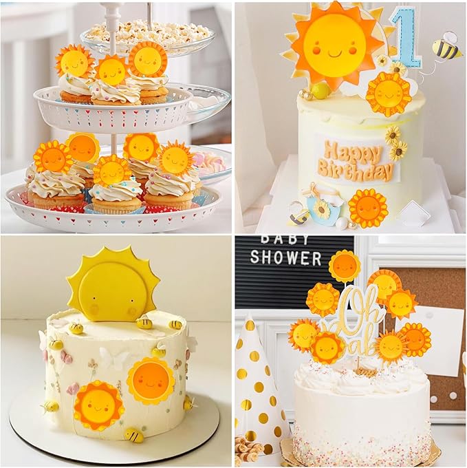 1 Pack Sun Fondant Mold for Cake Decoration, Completing 8 Different Shapes Of Smiling Candy Chocolate Silicone Molds At Once, Sugar Baking Tools, Clay Project Gypsum Resin Decor Supplies