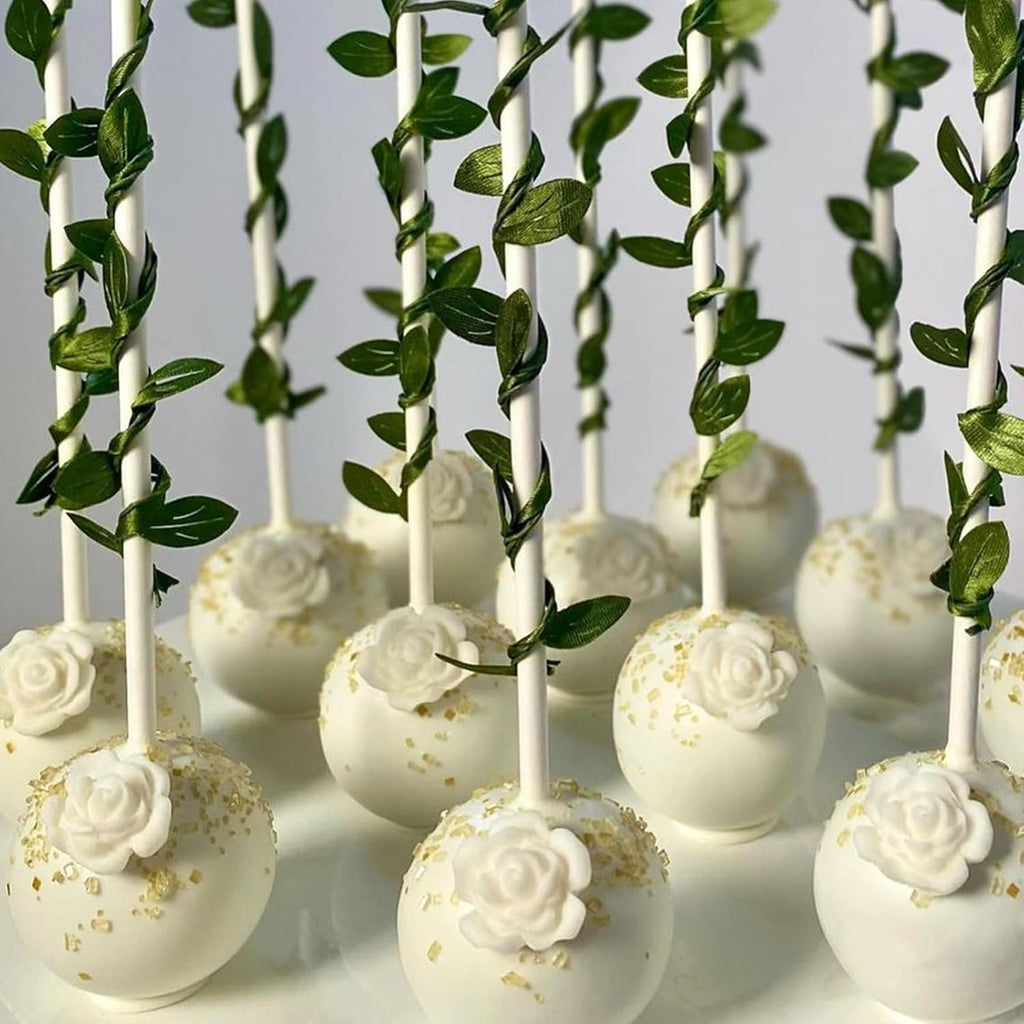 Rose Flower Fondant Molds, Flower and Leaves Silicone Molds, Cake Decoration Chocolate Molds for Cupcake Topper Candy Cookie Clay Crafting Projects Set Of 2