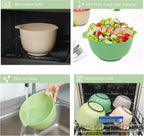 BoxedHome Classic Mixing Bowl Set, BPA Free Plastic, Microwave and Dishwasher Safe, 4.5 quarts (Sage)