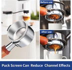 54mm Bottomless Portafilter - 3-Ear Stainless Steel - For Breville Barista Express (BES870, 878, 875, 840, Duo-Temp Pro) - Solid Wood Handle