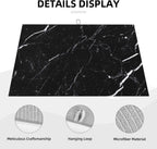 Dish Drying Mat Coffee Bar Mat for Kitchen Counter, Absorbent Dish Rack Pad Hide Stain Coffee Accessories Large Dish Drying Pad, Black Marble 18"x24"