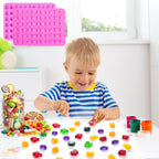 Mity rain 5pcs Fruit Snack Molds Silicone Bpa Free, Gummy Candy Molds Chocolate Molds With 5pcs Dropper For Kids, Including Mini Pineapple, Banana, Cherry, Apple, Grape Shape