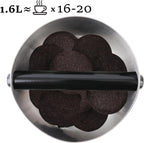 Coffee Knock Box, Large Capacity Espresso Knock Box with Non-Slip Base, Coffee Measuring Cup, Coffee Puck Knock Box Stainless Steel for Espresso Machine Coffee Grounds (Black)