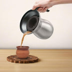 Loka Chai Maker for Authentic Masala Chai & Chai Latte | Easy Clean Stainless Steel Stovetop Tea Maker with Innovative Chai Fountain | Non-Stick Ceramic, 20oz (3 Cups) - (Silicone Strainer)