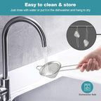 2 Pack Fine Mesh Strainer, Small Stainless Steel Sieves with Handles, for Steeping Loose Leaf Tea, Straining Cocktail, Juice and Sifting Flour, Powdered Sugar (2pcs-Conical)