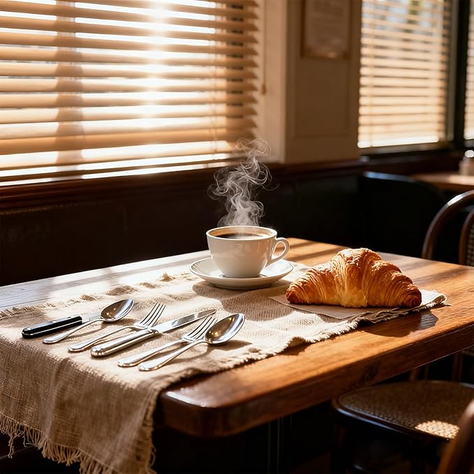 Silverware Set with Steak Knives, Stainless Steel Flatware Cutlery Set for 4, Spoons Forks and Knives Sets, Mirror Finished Utensil Sets Dishwasher Safe (24PCS Silver)