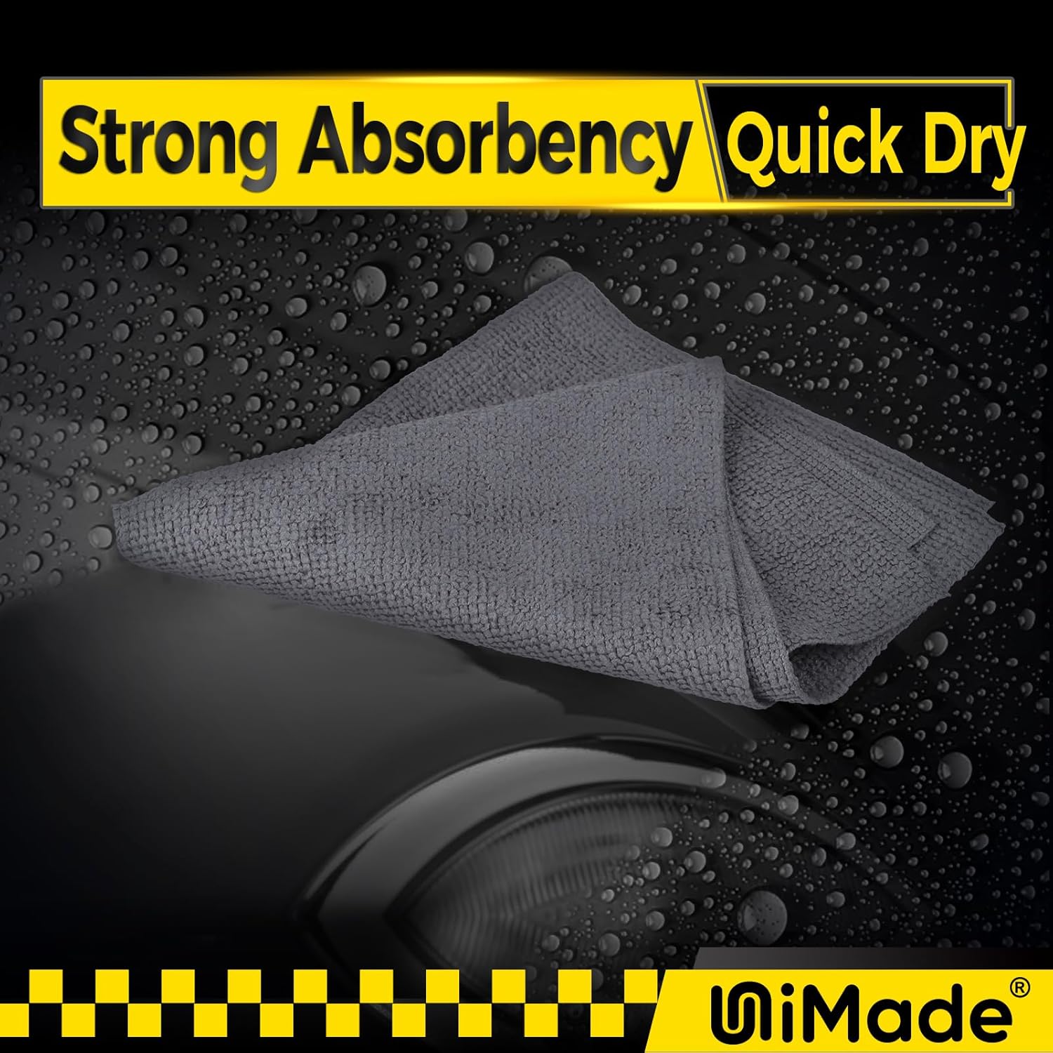 Microfiber Cleaning Cloth, 100 Pack Microfiber Towels for Cars Commercial Grade Work Rags Bulk Detailing Cloth for Automotive Bar Mechanic Restaurant Garage Housekeeping, 11.5"x 11.5", Grey