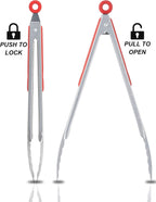 Anaeat Premium Sturdy Barbecue Tongs for Kitchen Grill & BBQ - 7,9,12 Inch Non-Slip Stainless Steel Locking Tongs Heat Resistant for Grilling, Cooking, Turning and Barbecue