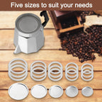 2/3/6/9/12 Cup Gasket & Filter For Stovetop Espresso Coffee Makers, Rubber Seal For Stove Top Coffee Maker Moka Pot, Silicone Gasket Seals, Espresso Machine Replacement Parts(3 cup)