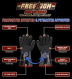 Freedom BBQ Gloves 932°F Heat Rated Magnetic EZ On Off Safety Clips Waterproof for Grills Smokers Fryers Ovens (14")